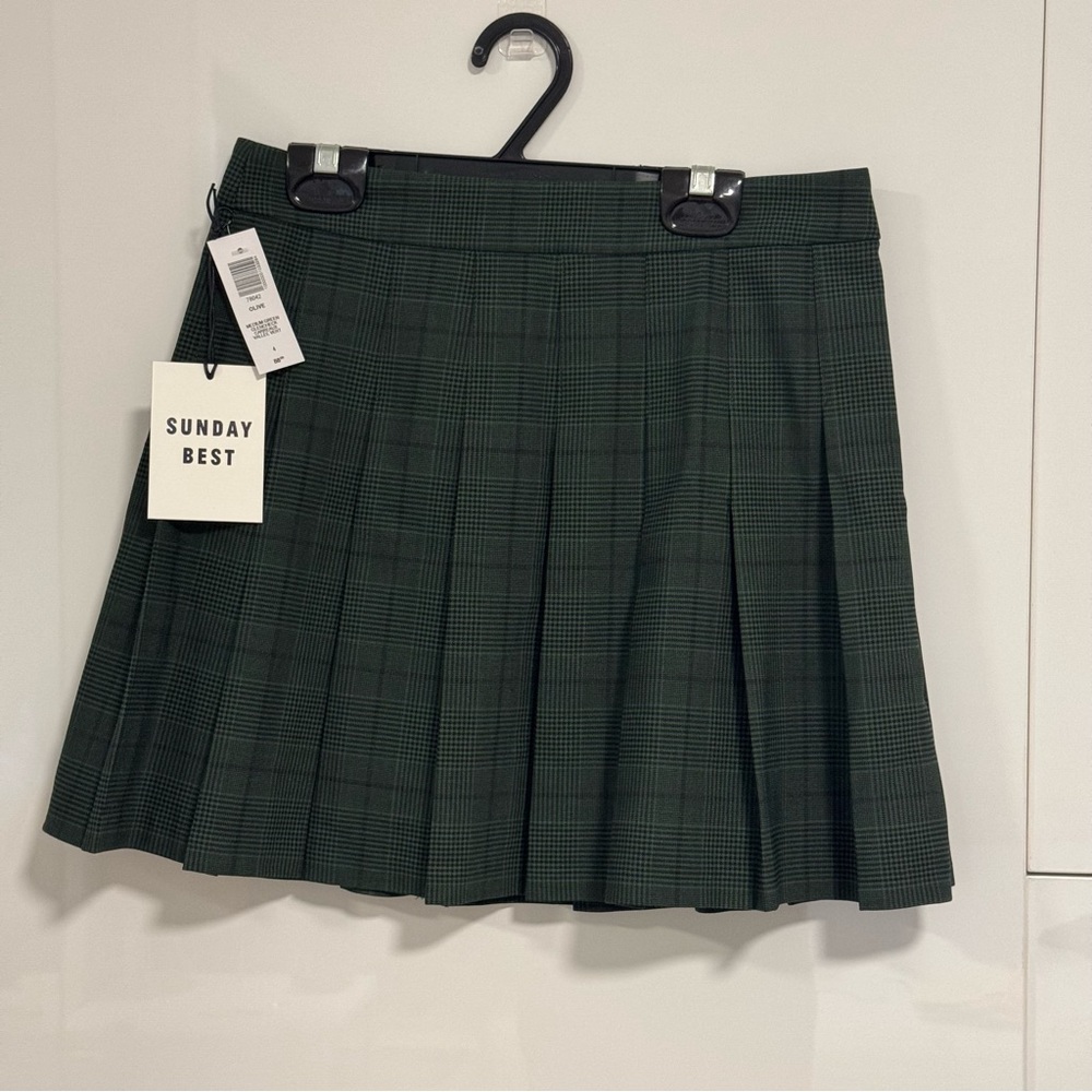 Sunday Best Dark Green Checkered Skirt